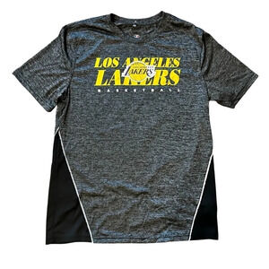 NBA Los Angeles‎ Lakers Basketball Tshirt Mens Medium Polyester Black Yellow
